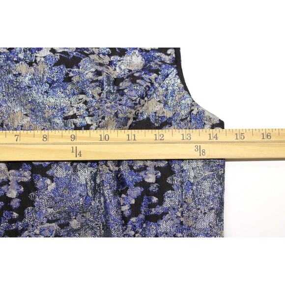 Aidan Mattox Women's Cocktail Mini Dress Blue Metallic Sleeveless Sz 2 NEW - Picture 4 of 9